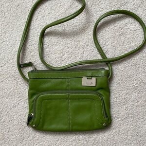 Tignanello Deep Celery Green Leather Crossbody Bag